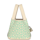 Hermes Micro Picotin Lock 14 "Lucky Daisy" Nata, Vert, White Swift Palladium Hardware - Thumbnail View 3