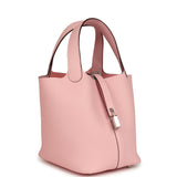 Hermes Picotin Lock 18 Rose Sakura Clemence Palladium Hardware - Thumbnail View 2