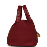 Pre-owned Hermes Picotin Lock 18 Rouge H Clemence and Matte Alligator Touch Gold Hardware - Thumbnail View 3
