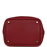 Pre-owned Hermes Picotin Lock 18 Rouge H Clemence and Matte Alligator Touch Gold Hardware - Thumbnail View 6