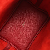 Pre-owned Hermes Picotin Lock 18 Rouge H Clemence and Matte Alligator Touch Gold Hardware - Thumbnail View 7