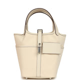 Hermes Picotin Cargo 18 Nata Swift and Toile Canvas Palladium Hardware - Thumbnail View 1