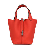 Hermes Picotin Lock 18 Orange Field Clemence Palladium Hardware - Thumbnail View 1