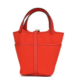 Hermes Picotin Cargo 18 Orange Field Swift and Toile Canvas Palladium Hardware - Thumbnail View 4