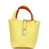 Hermes Picotin Lock Eclat 18 Limoncello Clemence and Orange Swift Palladium Hardware - Thumbnail View 1