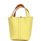 Hermes Picotin Lock Eclat 18 Limoncello Clemence and Orange Swift Palladium Hardware - Thumbnail View 4