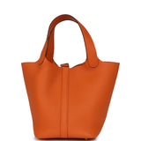 Hermes Picotin Lock 18 Orange Clemence Gold Hardware - Thumbnail View 4
