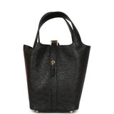 Hermes Picotin Lock 18 Black Ostrich Gold Hardware - Thumbnail View 1