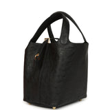 Hermes Picotin Lock 18 Black Ostrich Gold Hardware - Thumbnail View 5