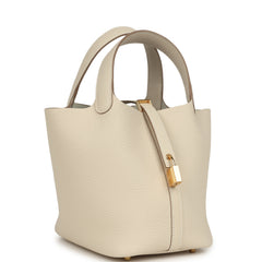Hermes Picotin Lock 18 Craie Clemence Gold Hardware