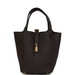 Hermes Picotin Lock 18 Bai Brun Clemence Gold Hardware