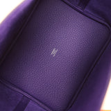 Hermes Picotin Lock 22 Purple Clemence Palladium Hardware - Thumbnail View 7