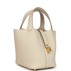 Hermes Picotin Lock 18 Craie Clemence Gold Hardware