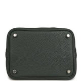 Hermes Picotin Lock 18 Eclat Vert Mangrove Clemence, Gris Pantin Swift Palladium Hardware - Thumbnail View 6
