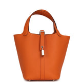Hermes Picotin Lock 18 Orange Clemence Palladium Hardware - Thumbnail View 1