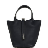 Pre-owned Hermes Picotin Lock 18 Bleu Nuit Clemence, Bleu Saphir Matte Alligator Touch Palladium Hardware - Thumbnail View 1