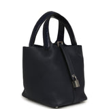 Pre-owned Hermes Picotin Lock 18 Bleu Nuit Clemence, Bleu Saphir Matte Alligator Touch Palladium Hardware - Thumbnail View 2