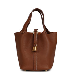 Hermes Picotin Lock 18 Gold Clemence Gold Hardware