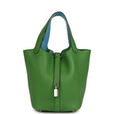 Hermes Picotin Lock 18 Eclat Vert Yucca Clemence, Celeste Swift Palladium Hardware - Thumbnail View 1