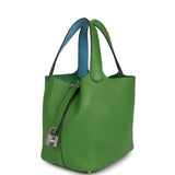Hermes Picotin Lock 18 Eclat Vert Yucca Clemence, Celeste Swift Palladium Hardware - Thumbnail View 5