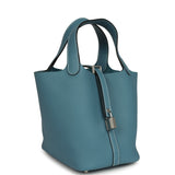 Hermes Picotin Lock 18 Blue Jean Clemence Palladium Hardware - Thumbnail View 2