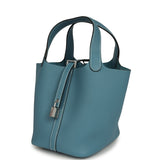 Hermes Picotin Lock 18 Blue Jean Clemence Palladium Hardware - Thumbnail View 5