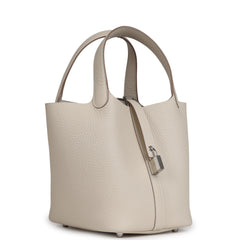 Hermes Picotin Lock 18 Craie Clemence Palladium Hardware