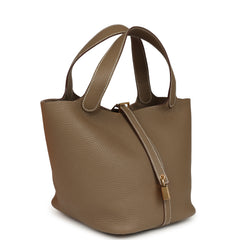 Hermes Picotin Lock 22 Etoupe Clemence Gold Hardware