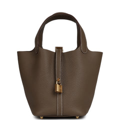 Hermes Picotin Lock 18 Etoupe Clemence Gold Hardware