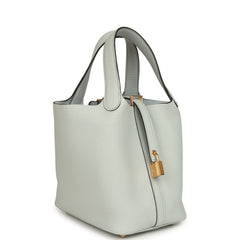 Hermes Picotin Lock 18 Bleu Pale Clemence Gold Hardware