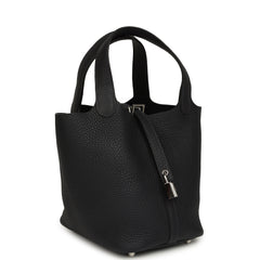 Pre-owned Hermes Picotin Lock 18 Caban Clemence Palladium Hardware