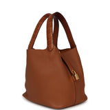 Pre-owned Hermes Picotin 22 Gold Clemence, Matte Alligator Touch Gold Hardware - Thumbnail View 2