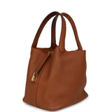 Pre-owned Hermes Picotin 22 Gold Clemence, Matte Alligator Touch Gold Hardware - Thumbnail View 5