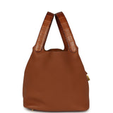 Pre-owned Hermes Picotin 22 Gold Clemence, Matte Alligator Touch Gold Hardware - Thumbnail View 3