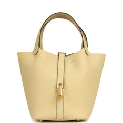 Hermes Picotin Lock 18 Vanille Clemence Gold Hardware