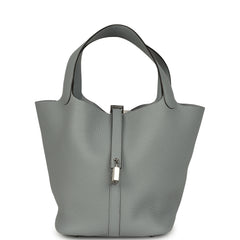 Hermes Picotin Lock 22 Gris Pantin Clemence Palladium Hardware