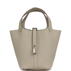Hermes Picotin Lock 18 Craie Clemence Palladium Hardware