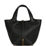 Pre-owned Hermes Picotin Lock 18 Black Clemence Gold Hardware - Thumbnail View 1