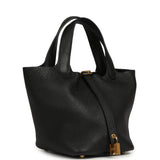 Pre-owned Hermes Picotin Lock 18 Black Clemence Gold Hardware - Thumbnail View 2