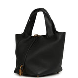 Pre-owned Hermes Picotin Lock 18 Black Clemence Gold Hardware - Thumbnail View 5
