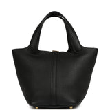 Pre-owned Hermes Picotin Lock 18 Black Clemence Gold Hardware - Thumbnail View 4