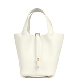 Hermes Picotin Lock 18 New White Clemence Gold Hardware - Thumbnail View 1