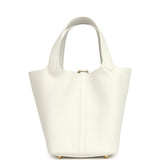 Hermes Picotin Lock 18 New White Clemence Gold Hardware - Thumbnail View 4