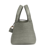 Hermes Micro Picotin Lock 14 Gris Ciment Matte Alligator Gold Hardware - Thumbnail View 3
