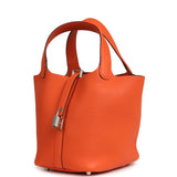 Hermes Picotin Lock 18 Tangerine Clemence Palladium Hardware - Thumbnail View 5