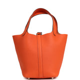 Hermes Picotin Lock 18 Tangerine Clemence Palladium Hardware - Thumbnail View 4