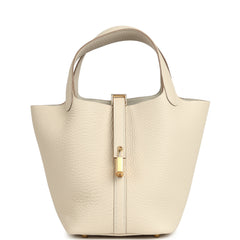 Hermes Picotin Lock 18 Craie Clemence Gold Hardware