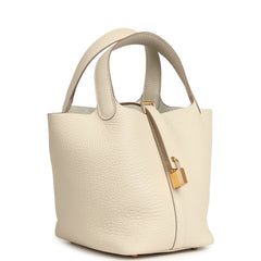 Hermes Picotin Lock 18 Craie Clemence Gold Hardware