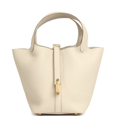 Hermes Picotin Lock 18 Craie Clemence Gold Hardware