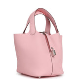Hermes Picotin Lock 18 Rose Sakura Clemence Palladium Hardware - Thumbnail View 2